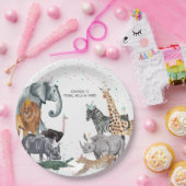 Moderne Simple Party Animal Waterverf Paper-Bord Papieren Bordje (Feest)