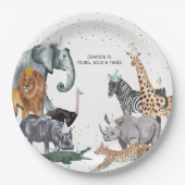 Moderne Simple Party Animal Waterverf Paper-Bord Papieren Bordje (Voorkant)