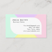Moderne Simple Pastel-kleuren Visitekaartje (Achterkant)