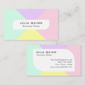 Moderne Simple Pastel-kleuren Visitekaartje (Voorkant / Achterkant)
