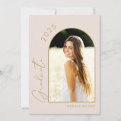 Moderne Simple Photo Blush Pink Graduparty Kaart (Voorkant)