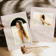 Moderne Simple Photo Blush Pink Graduparty