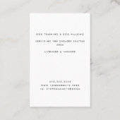 Moderne Simple Photo Pet Sitter Dog Trainer Visitekaartje (Achterkant)