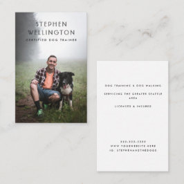Moderne Simple Photo Pet Sitter Dog Trainer Visitekaartje