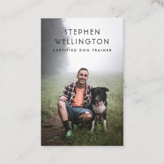 Moderne Simple Photo Pet Sitter Dog Trainer Visitekaartje (Voorkant)