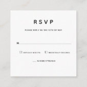 Moderne Simple Photo Wedding RSVP Enclosure Kaart (Achterkant)