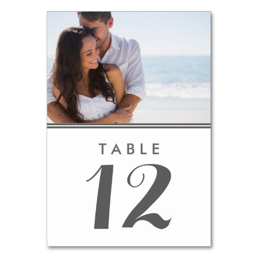 Moderne Simple Photo Wedding Table Cards Kaart (Voorkant)