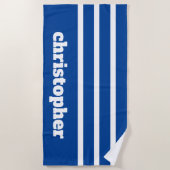 Moderne Simple Pool Monogram Naam Strandlaken (Voorkant)