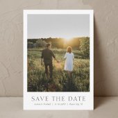Moderne Simple Save the Date Photo Card QR-code