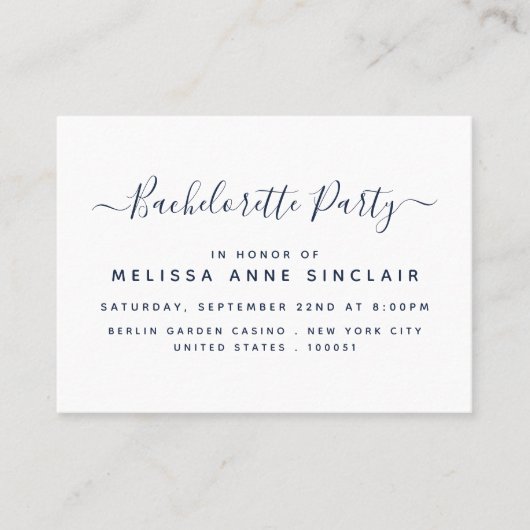 Moderne Simple Script Bachelorette Party Ticket (Voorkant)