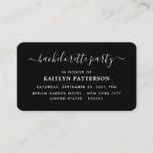 Moderne Simple Script Bachelorette Party Ticket Informatiekaartje (Voorkant)