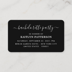 Moderne Simple Script Bachelorette Party Ticket Informatiekaartje