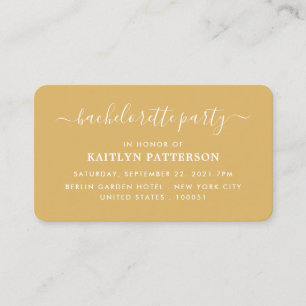 Moderne Simple Script Bachelorette Party Ticket Informatiekaartje
