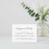 Moderne Simple Script Engagement Party-ticket Visitekaartje (Staand voorkant)