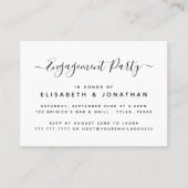 Moderne Simple Script Engagement Party-ticket Visitekaartje (Voorkant)