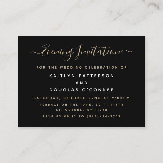 Moderne Simple Script Evening Event Ticket nodigt  (Voorkant)