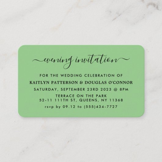 Moderne Simple Script Evening Event Ticket nodigt (Voorkant)