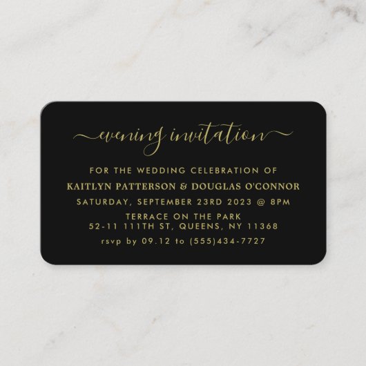 Moderne Simple Script Evening Event Ticket nodigt  (Voorkant)