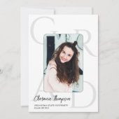 Moderne Simple Script Photo Collage Afstuderen Kaart (Voorkant)