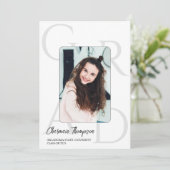 Moderne Simple Script Photo Collage Afstuderen Kaart (Staand voorkant)