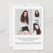 Moderne Simple Script Photo Collage Afstuderen Kaart (Achterkant)