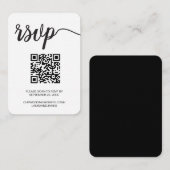 Moderne Simple Script RSVP QR Code Weddenschap Web Informatiekaartje (Voorkant / Achterkant)