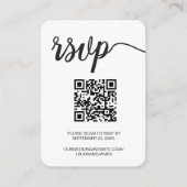Moderne Simple Script RSVP QR Code Weddenschap Web Informatiekaartje (Voorkant)