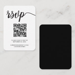 Moderne Simple Script RSVP QR Code Weddenschap Web Informatiekaartje