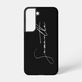 Moderne Simple Signature Script Calligraphy Black Samsung Galaxy Hoesje