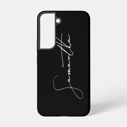 Moderne Simple Signature Script Calligraphy Black Samsung Galaxy Hoesje (Achterkant)