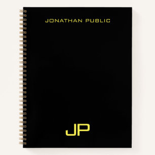 Moderne Simple Sjabloon Monogram Initiaal Notitieboek