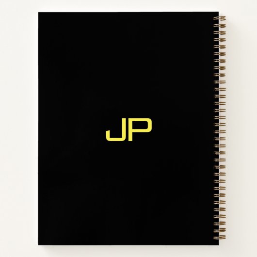 Moderne Simple Sjabloon Monogram Initiaal Notitieboek (Achterkant)