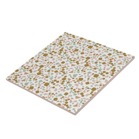 Moderne Simple Terrazzo White Gold-Tegel Tegeltje (Zijkant)