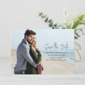 Moderne Simple Trendy Photo Wedding QR Code Save The Date (Staand voorkant)