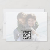 Moderne Simple Trendy Photo Wedding QR Code Save The Date (Achterkant)