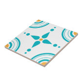 Moderne Simple Turquoise White Yellow Pattern-teil Tegeltje (Zijkant)