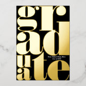 Moderne Simple Typography Graduation Party Real Folie Uitnodiging (Voorkant)