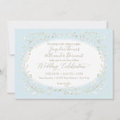Moderne Simple Waterverf Foliage Blue Script Kaart (Voorkant)