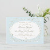 Moderne Simple Waterverf Foliage Blue Script Kaart (Staand voorkant)