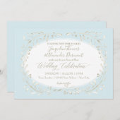 Moderne Simple Waterverf Foliage Blue Script Kaart (Voorkant / Achterkant)