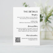 Moderne Simple Wedding Details Kaart (Staand voorkant)