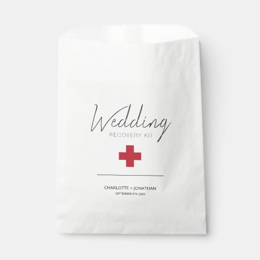 Moderne Simple Wedding Recovery Kit Bedankzakje (Voorkant)