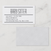 Moderne Simple White Baby Sitter Visitekaartje (Voorkant / Achterkant)