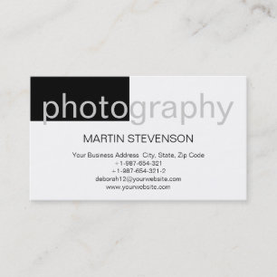 Moderne Simple White Grey Black Visitekaartje