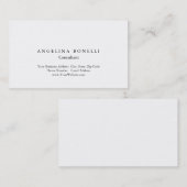 Moderne Simple White-minimalist Consultant Manager Visitekaartje (Voorkant / Achterkant)