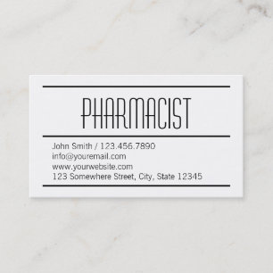 Moderne Simple White Pharmacist Visitekaartje