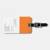 Moderne Simple White Yellow Oranje Color Minimalis Bagagelabel (Voorkant horizontaal)