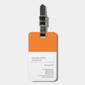 Moderne Simple White Yellow Oranje Color Minimalis Bagagelabel (Voorkant verticaal)