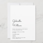 Moderne Simple Zwarte en Witte Verlovingsfeest Kaart (Voorkant)