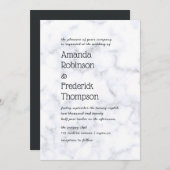 Moderne Simplistic Marmeren Bruiloft Kaart (Voorkant / Achterkant)
